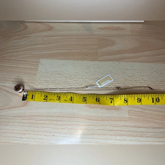 Michael Kors Rose Gold Double Tortoise Shell Barrel Pendant Necklace - Picture 5 of 5